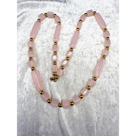 Trifari Jewelry - Vintage Trifari Necklace‎ Pink Acrylic Beads Pastel 24"